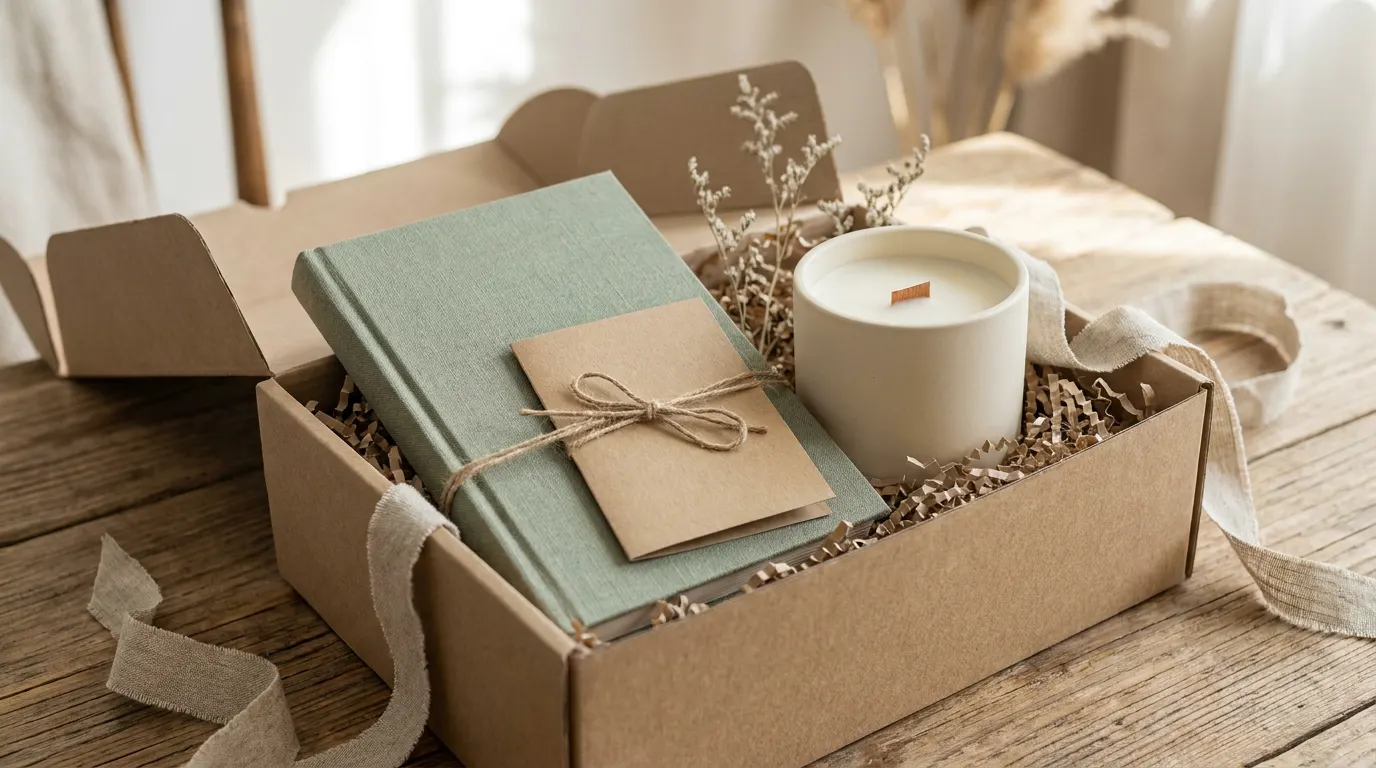 Premium employee recognition milestone gift box with a thank-you card